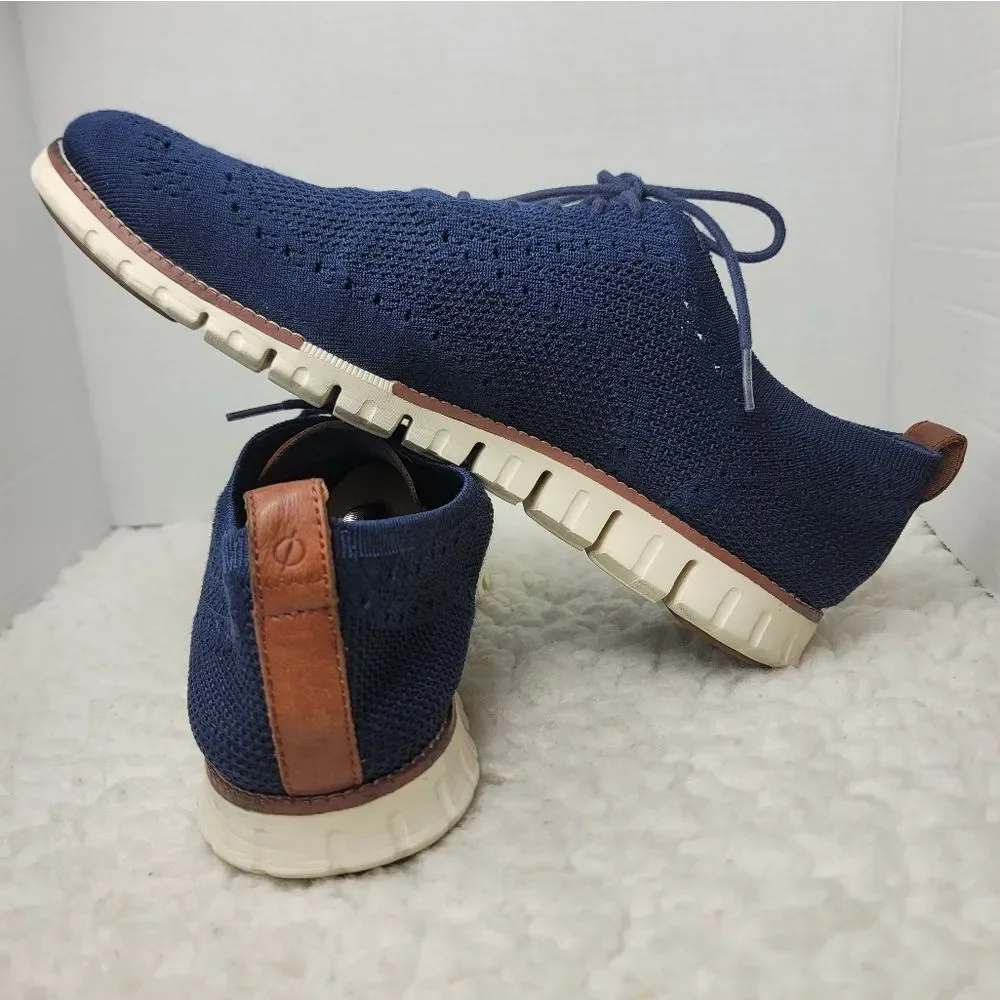 Cole Haan Zerogrand Mens Size 13 Blue Stitchlite Wingtip Oxford Shoes C24947